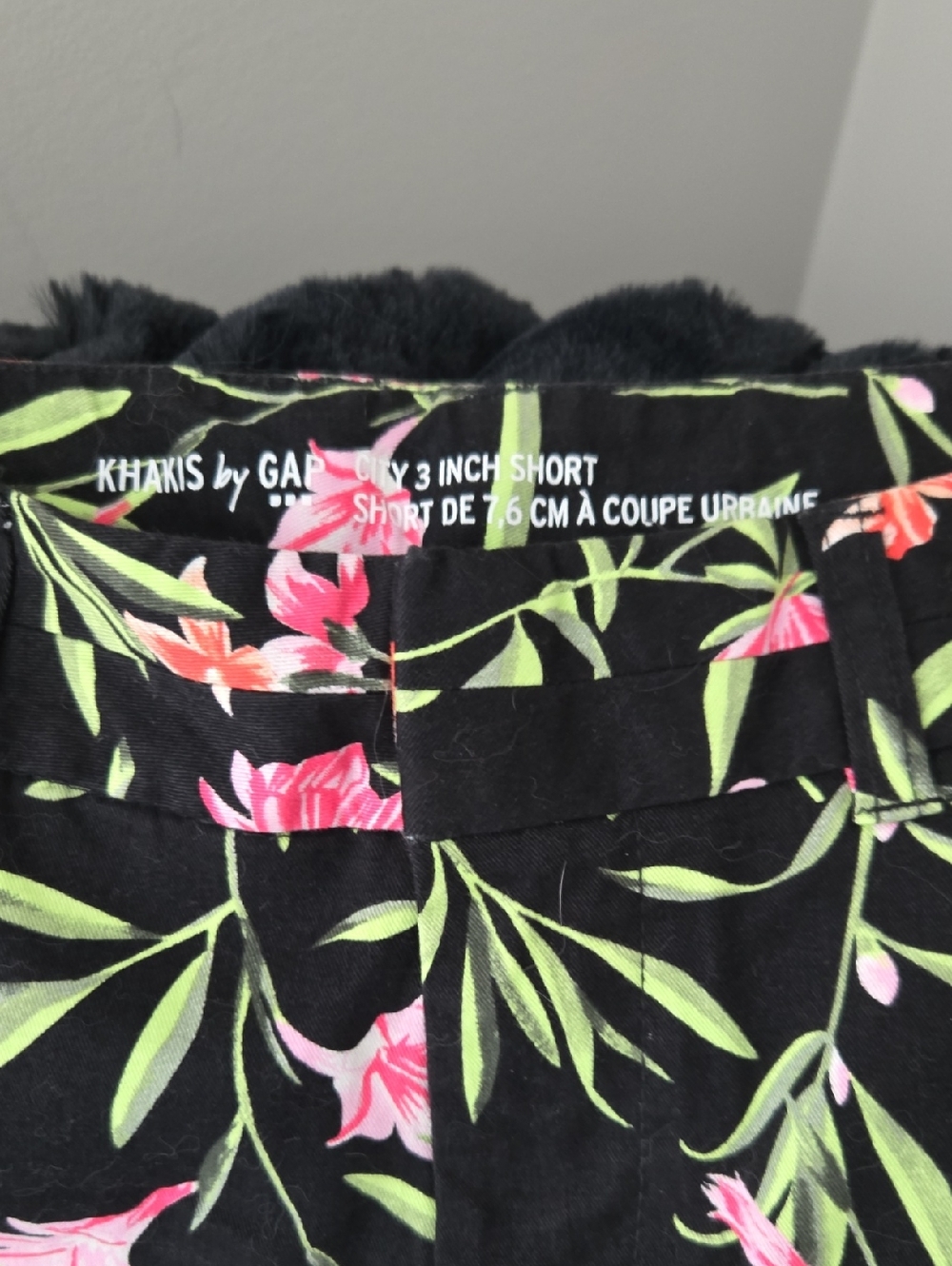 GAP Black Shorts with Pink Floral Print